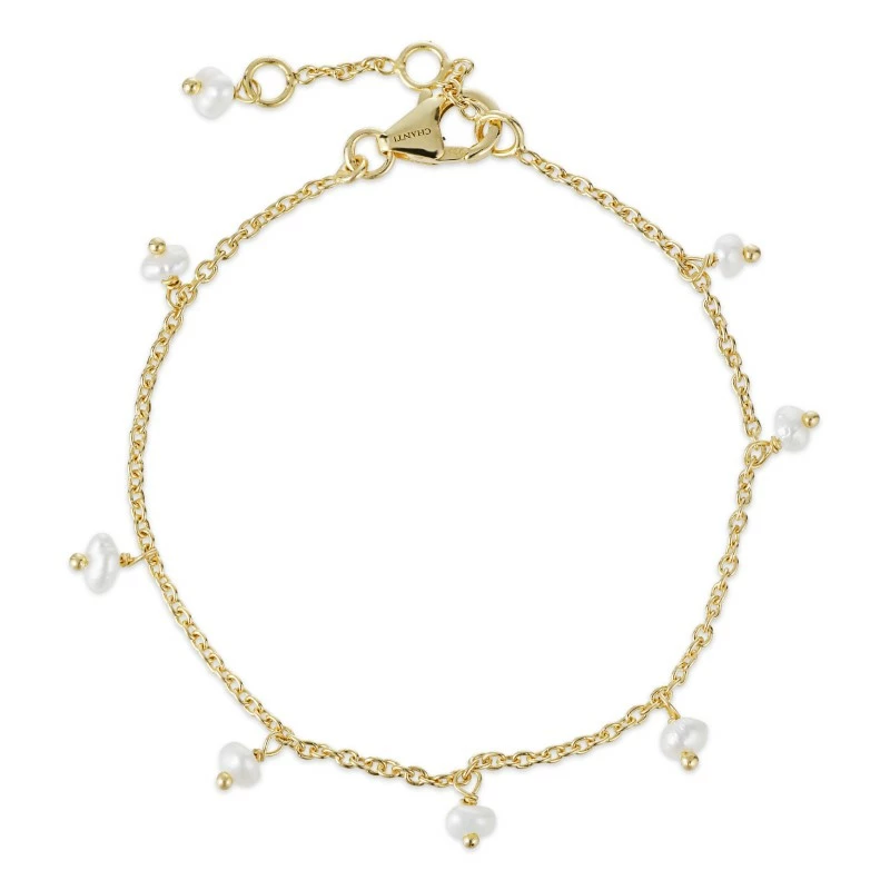 Perle Armband aus vergoldetem Sterlingsilber x - Loom Stones - Weiße Armbänder - Schöne Armbänder in Weiß online kaufen