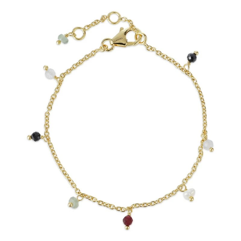Schmuckstein Armband aus vergoldetem Sterlingsilber x - Loom Stones - Schmuck mit Steinen
