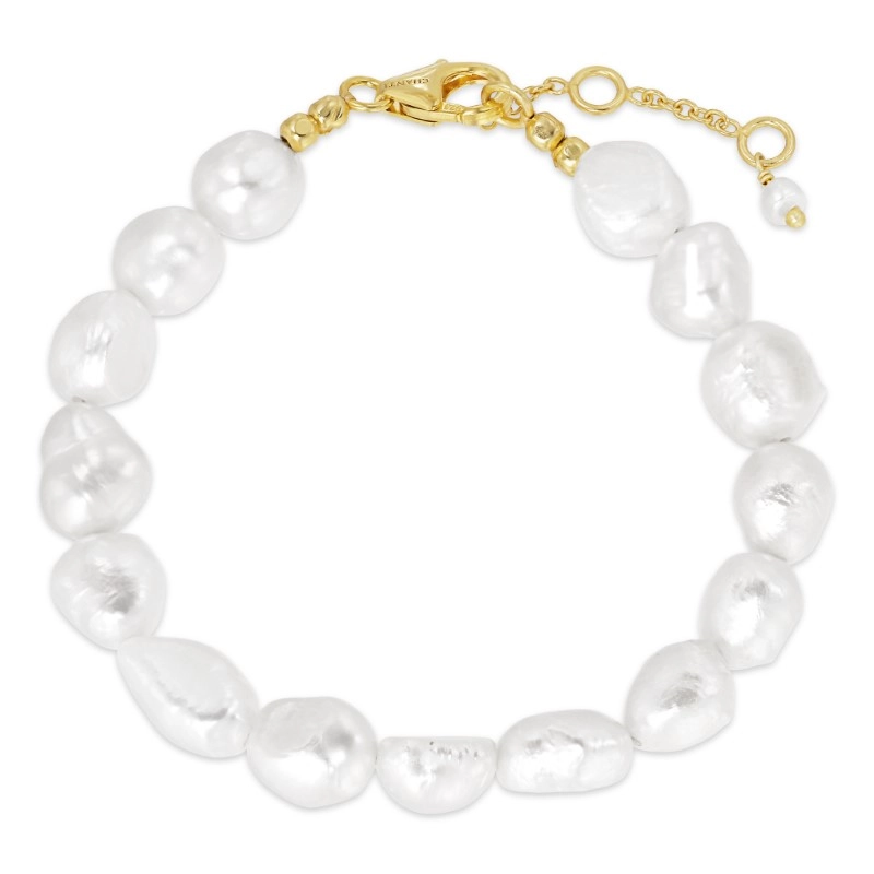 Perle Armband aus vergoldetem Sterlingsilber - Schmuck mit Steinen