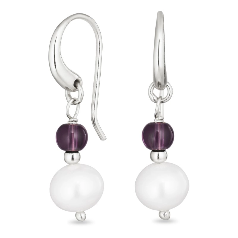 lange dunkelblauem Bergkristall Ohrringe in Silber - Loom Stones - Perlenschmuck - Schmuckstücke mit Perlen - Schnelle Lieferung