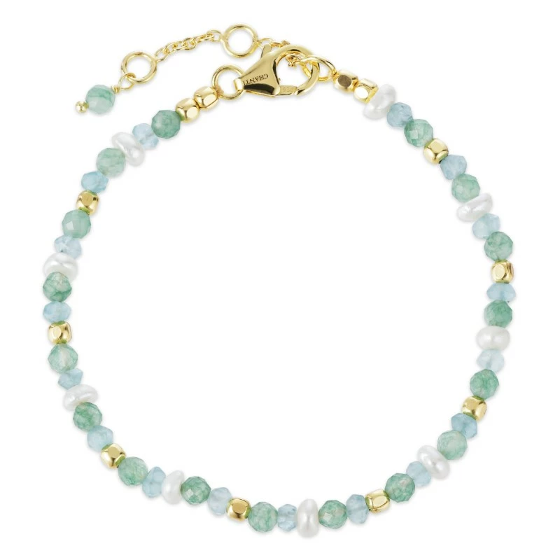 Schmuckstein Armband aus vergoldetem Sterlingsilber x - Loom Stones - Schmuck mit Steinen