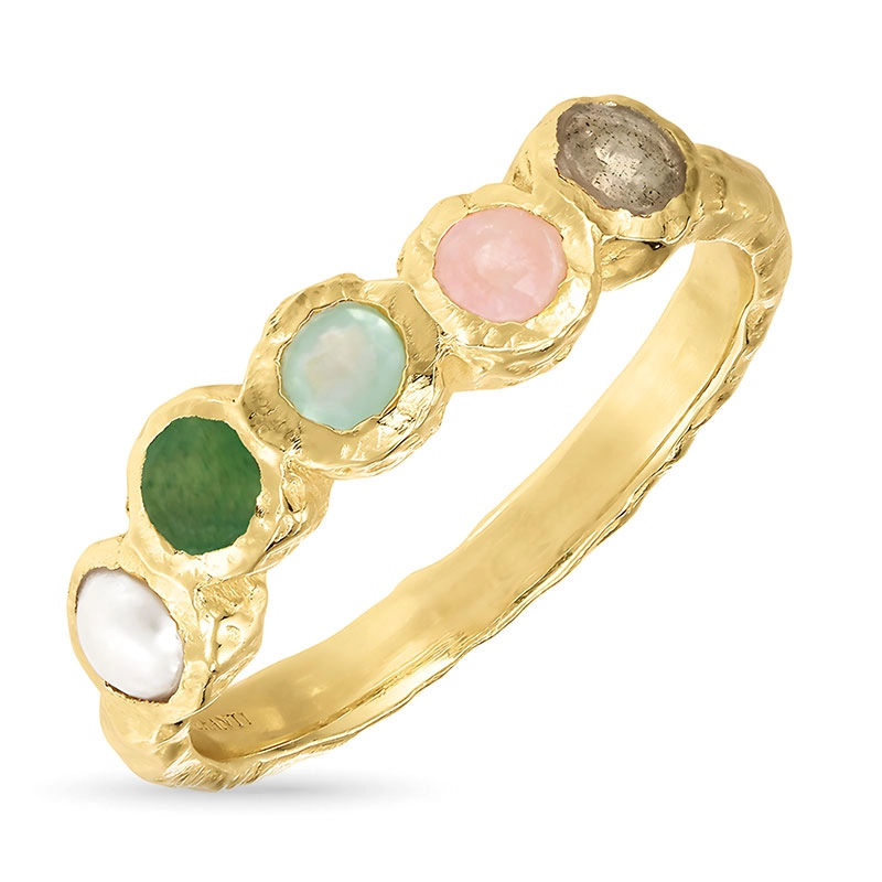 mehrfarbigem Ring aus vergoldetem Sterlingsilber - Bubbly Twist - Schmuck mit Steinen