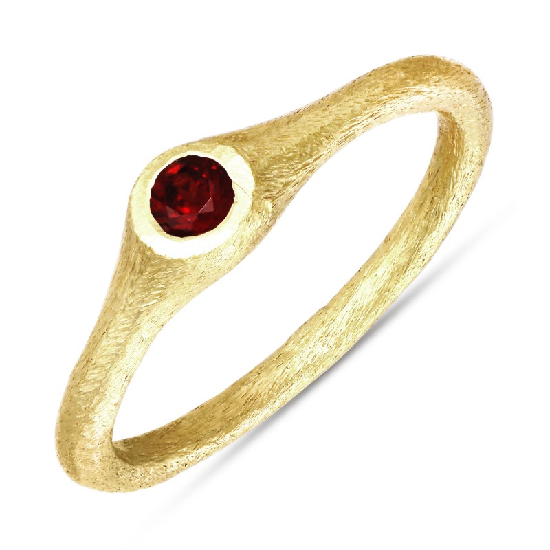 rotem Bergkristall Ring aus vergoldetem Sterlingsilber - Loom Stones - Rote Ringe - Suchen Sie sich einen Ring in Rot aus - Design