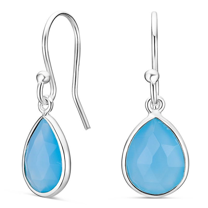 blauem Calcedon Ohrringe in Silber - Loom Stones - Schmuck - Günstige Schmuck online kaufen hier auf Chanti
