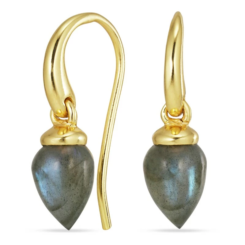 Labradorit Ohrringe in vergoldetem Silber - Loom Stones - Ohrringe