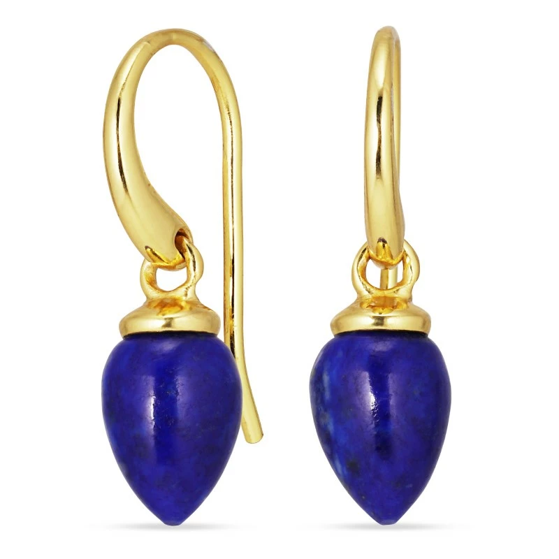 Lapis Lazuli Ohrringe in vergoldetem Silber - Loom Stones - Ohrringe