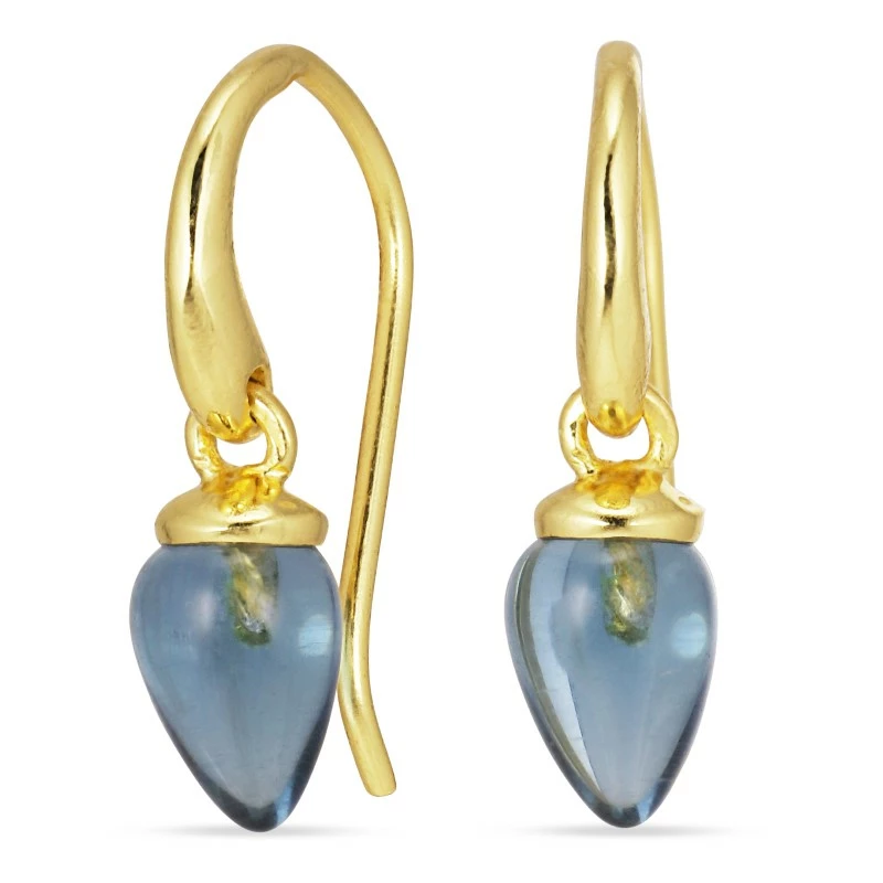 blauem Cordierit Ohrringe in vergoldetem Silber - Loom Stones - Ohrringe