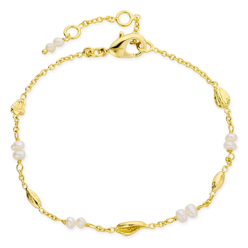 Perle Armband aus vergoldetes Messing - Eliné - Schmuck mit Steinen