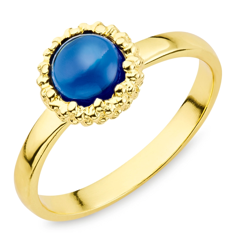 synthetische Saphir Ring aus vergoldetes Messing - Eliné - Schmuck - Günstige Schmuck online kaufen hier auf Chanti
