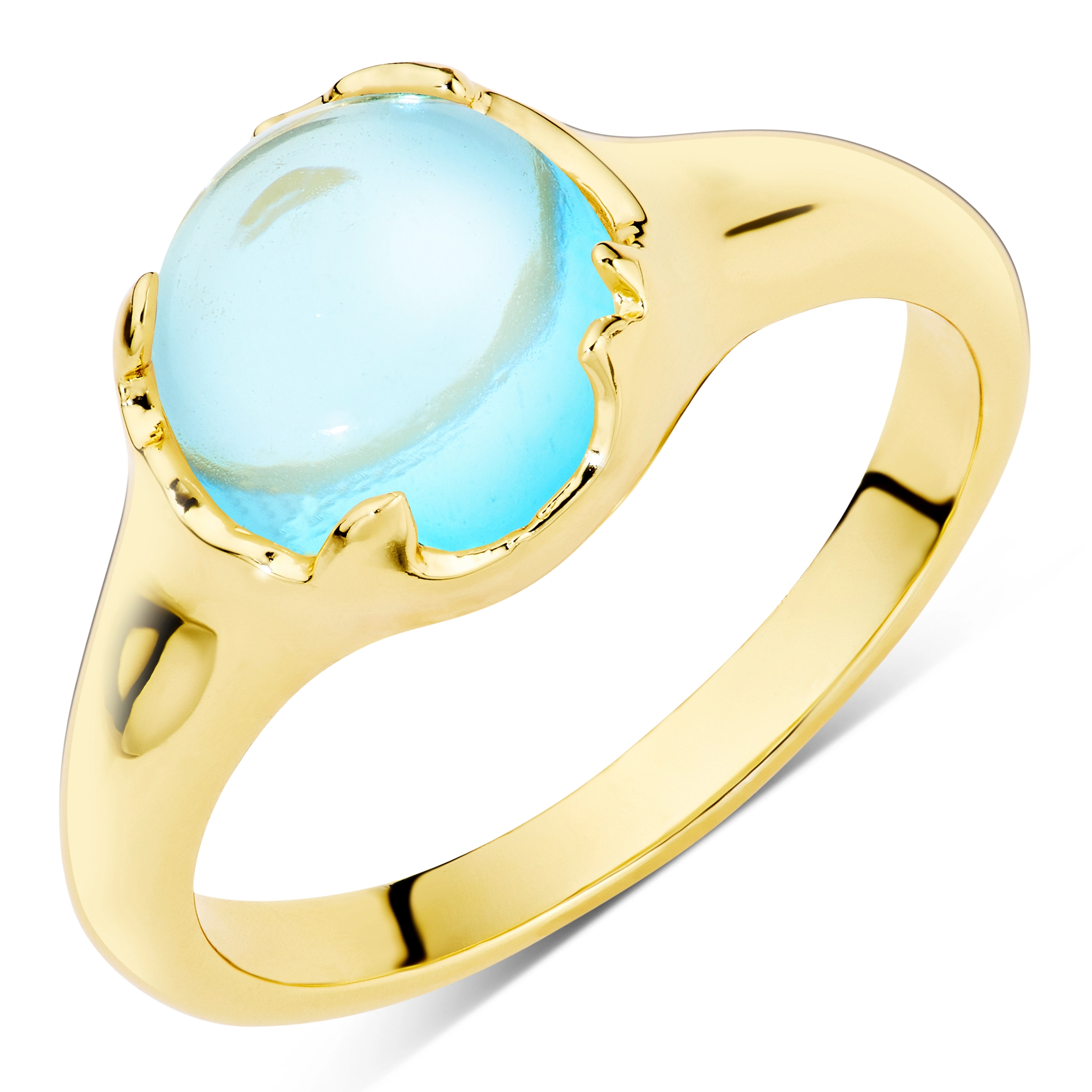 blauem Bergkristall Ring aus vergoldetes Messing - Loom Stones - Schmuck - Günstige Schmuck online kaufen hier auf Chanti