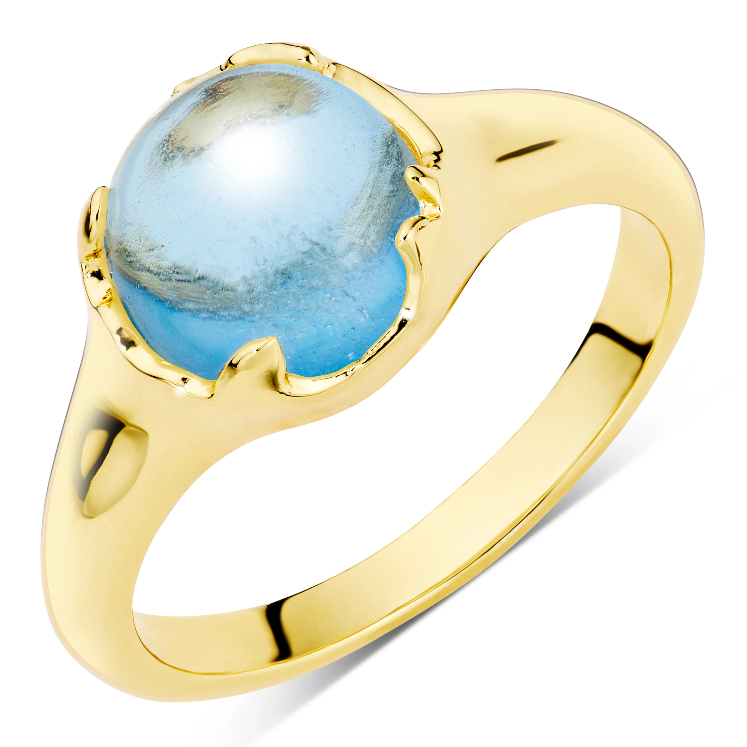 dunkelblauem Bergkristall Ring aus vergoldetes Messing - Loom Stones - Schmuck - Günstige Schmuck online kaufen hier auf Chanti