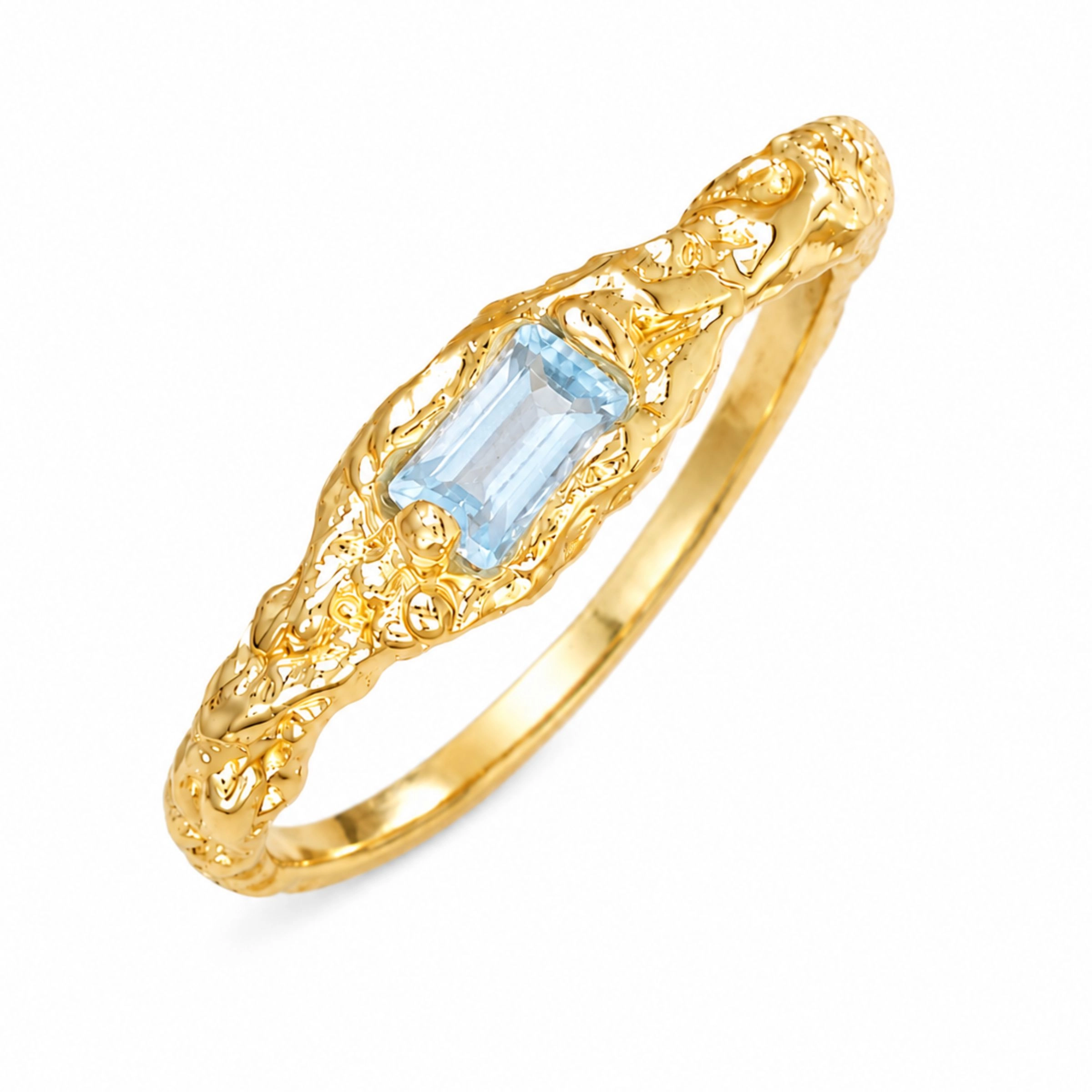 dunkelblauem Bergkristall Ring aus vergoldetes Messing - Eliné - Schmuck - Günstige Schmuck online kaufen hier auf Chanti
