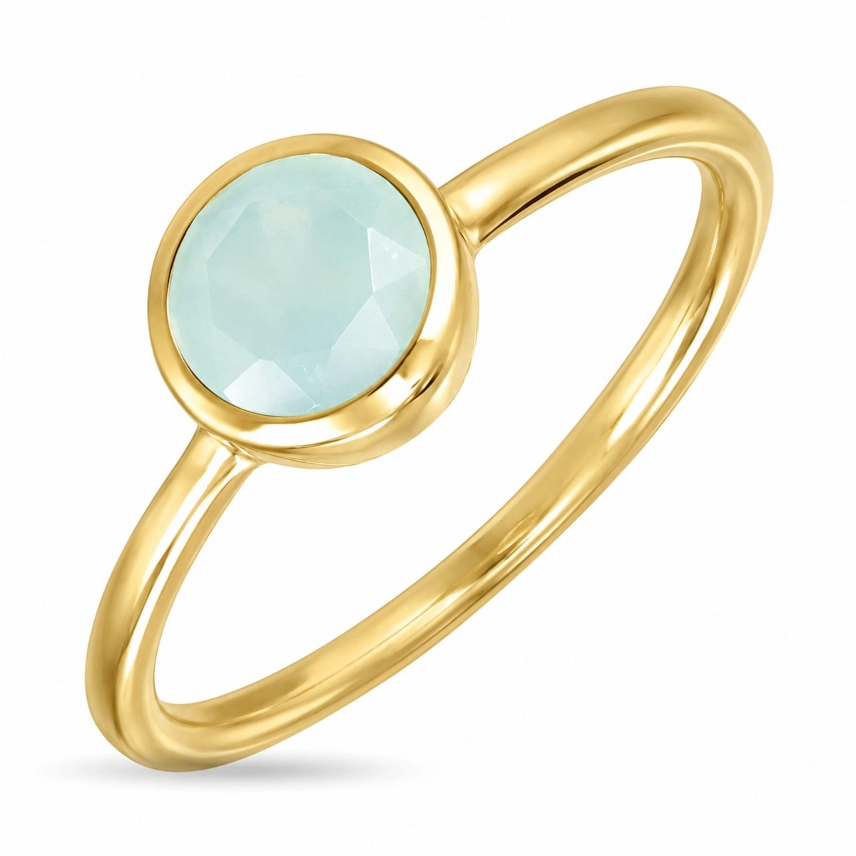 Aqua Bergkristall Ring aus vergoldetes Messing - Loom Stones - Schmuck - Günstige Schmuck online kaufen hier auf Chanti