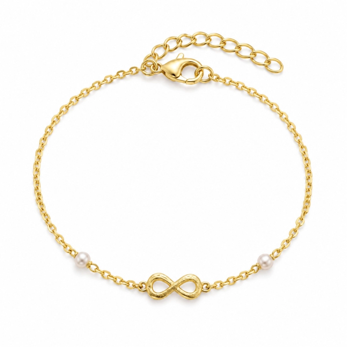 infinity Perle Armband aus vergoldetes Messing - Eliné - Infinity Armbänder