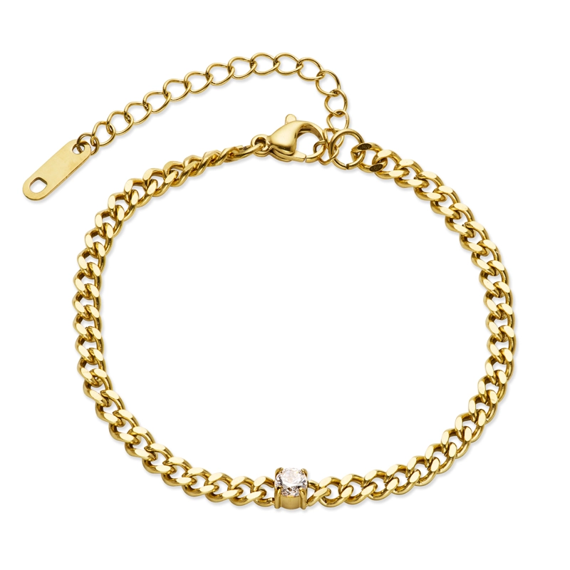 Wasserfest Armband aus vergoldetem Stahl - OCEANA - Zirkon Armband - Breite Auswahl von Zirkonia Armbänder