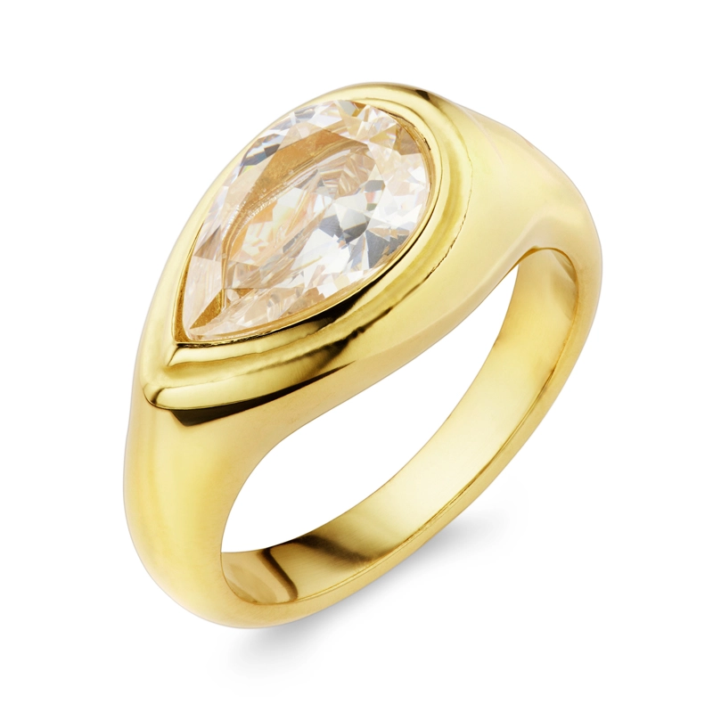 Wasserfest Ring aus vergoldetem Edelstahl - OCEANA - Zirkonia Ring - Finden Sie stilvollen Zirkon Ringe hier