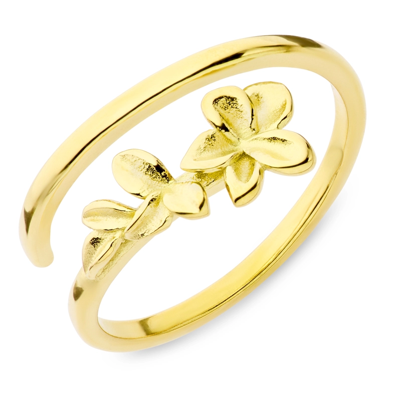 Wasserfest Blumen Ring aus vergoldetem Edelstahl - OCEANA - Ringe