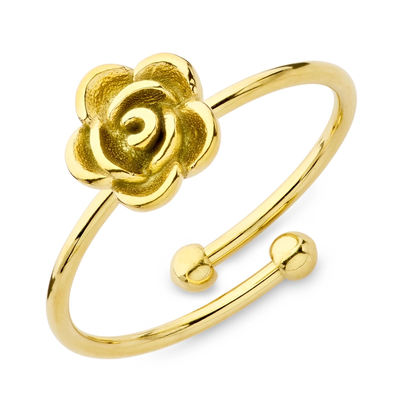 Wasserfest Blumen Ring aus vergoldetem Edelstahl - OCEANA - Zirkonia Ring - Finden Sie stilvollen Zirkon Ringe hier