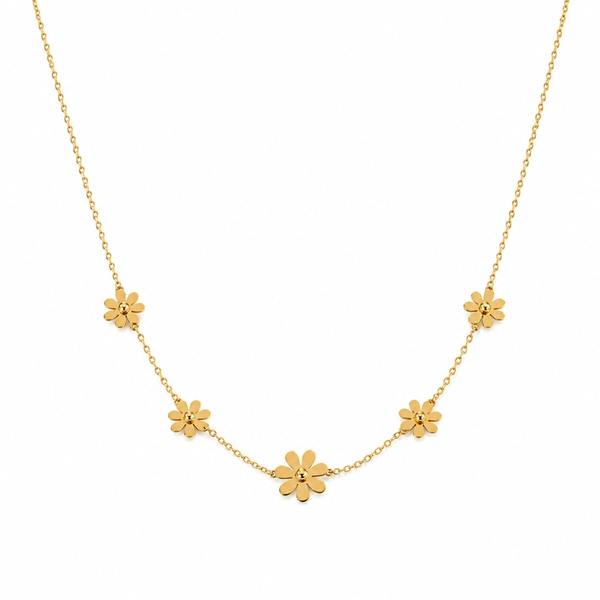 Wasserfest Blumen Halskette aus vergoldetem Stahl - OCEANA - Schmuck - Günstige Schmuck online kaufen hier auf Chanti
