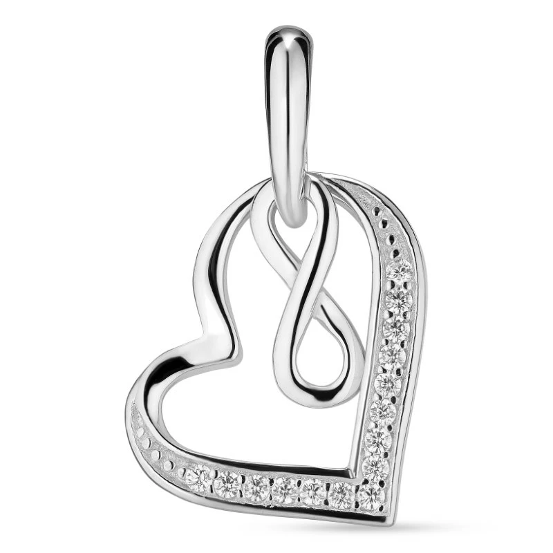 Herz infinity Zirkon Anhänger aus Silber - Herzanhänger - Schöne Herz Anhänger in elegantem Design