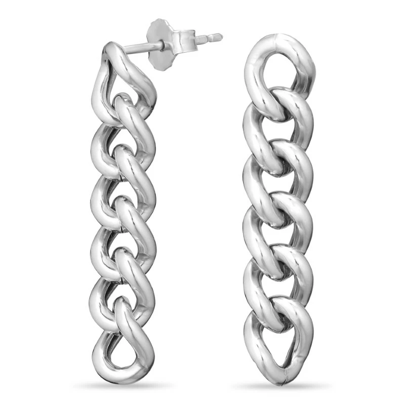 lange Panzer Ohrringe in Silber - Formen Lange Ohrringe