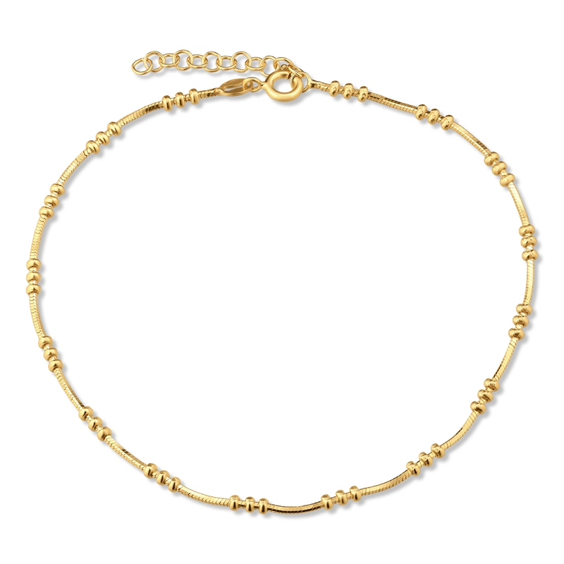 Fußkette aus vergoldetem Sterlingsilber 24 plus 3 cm x 2,5 mm - Fußketten aus vergoldetem Silber – Fußketten für Frauen online