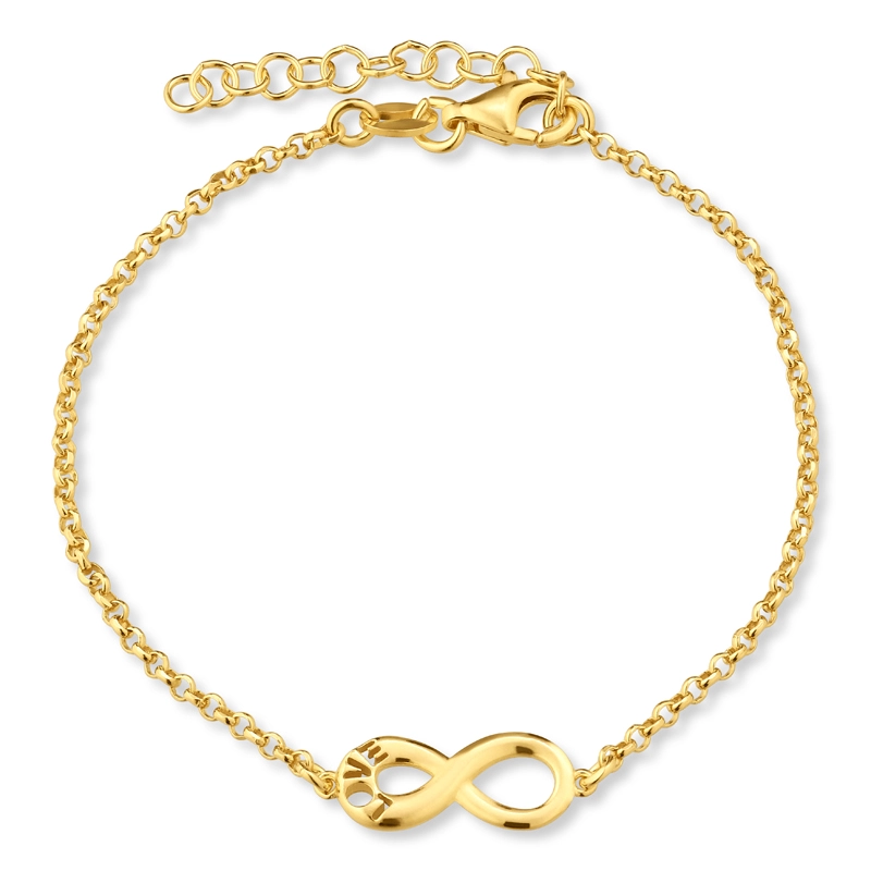 infinity Armband aus vergoldetem Sterlingsilber und Anhänger aus vergoldetem Sterlingsilber - Infinity Armbänder