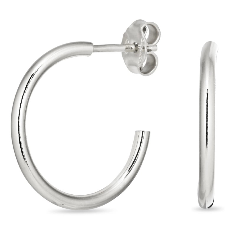 20 mm Halbkreolen in Silber - Creolen aus Silber - Finden Sie hier moderne Silber Creolen
