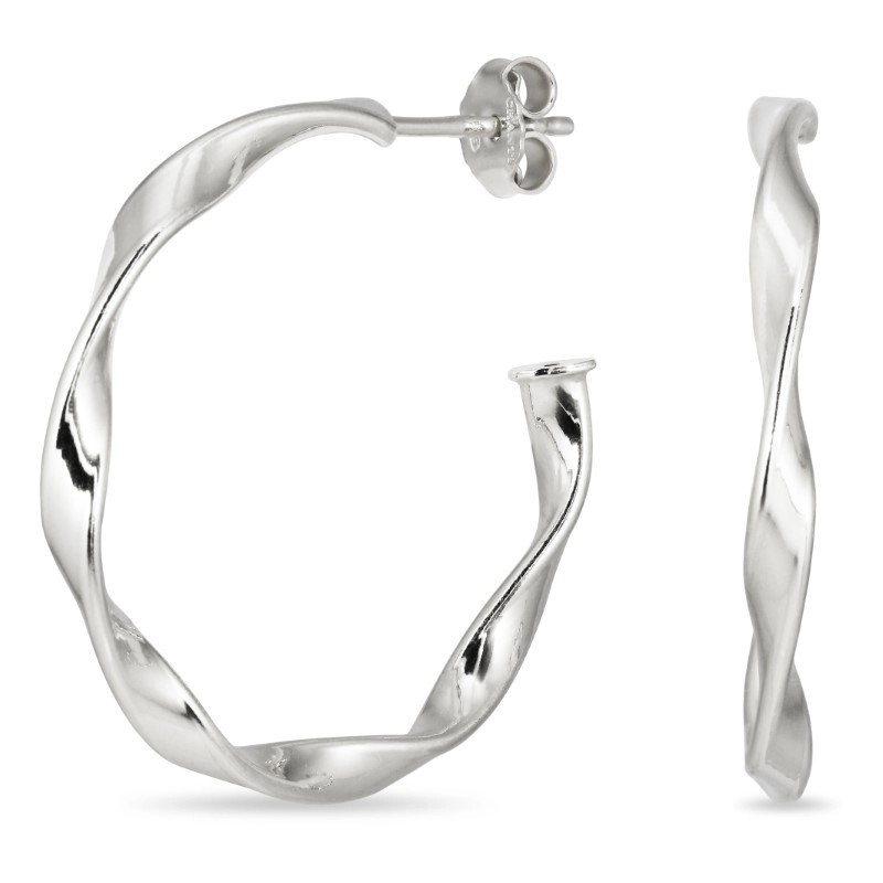 30 mm Halbkreolen in Silber - Creolen aus Silber - Finden Sie hier moderne Silber Creolen
