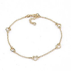 Herz Armband aus vergoldetem Sterlingsilber und Herzförmiger Anhänger aus vergoldetem Sterlingsilber - Herz Armband - Finden Sie ein schönes 