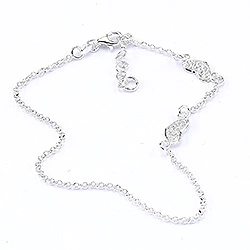 Fußkette aus Silber und Herzförmiger Anhänger aus Silber - Fußketten aus Silber - Moderne Silber Fußketten für Damen