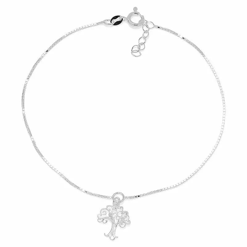 Lebensbaum Fußkette aus Silber - Lebensbaum Schmuck