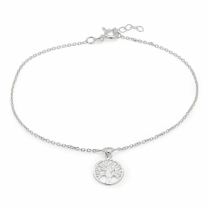 Einfacher lebensbaum fußkette aus silber - Lebensbaum Schmuck