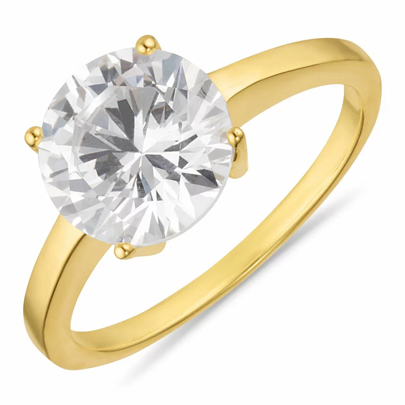 Gross runder zirkon ring aus vergoldetem sterlingsilber - Rund Ring - Finden Sie Runder Ringe in schöne formen