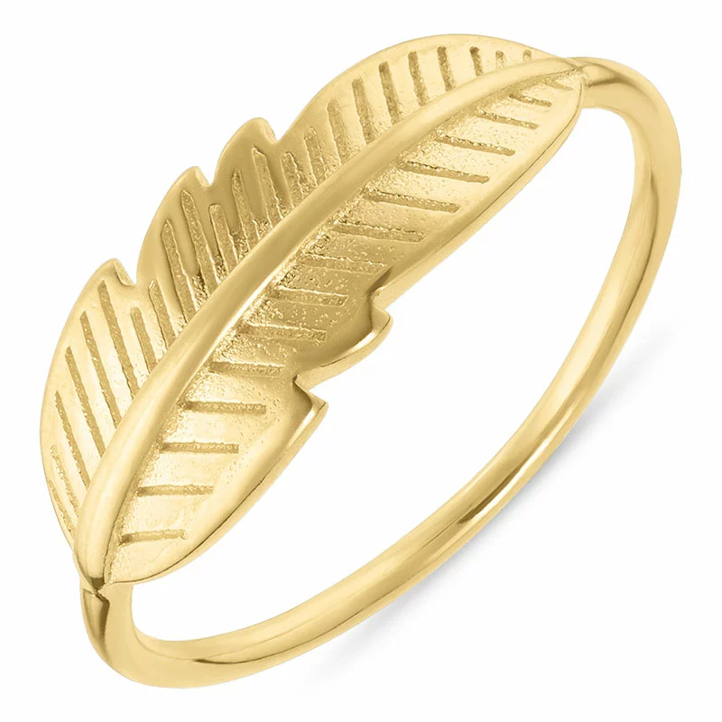 Elegant blatt ring aus vergoldetem sterlingsilber - Blatt Ringe