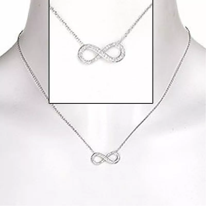 Unendlichkeitszeichen Ankerhalskette aus Silber und infinity anhänger aus Silber - Infinity Halsketten