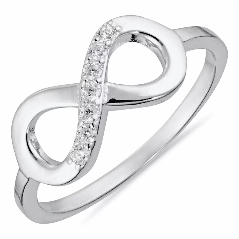 Unendlichkeitszeichen Zirkon Ring aus Silber - Infinity Ringe