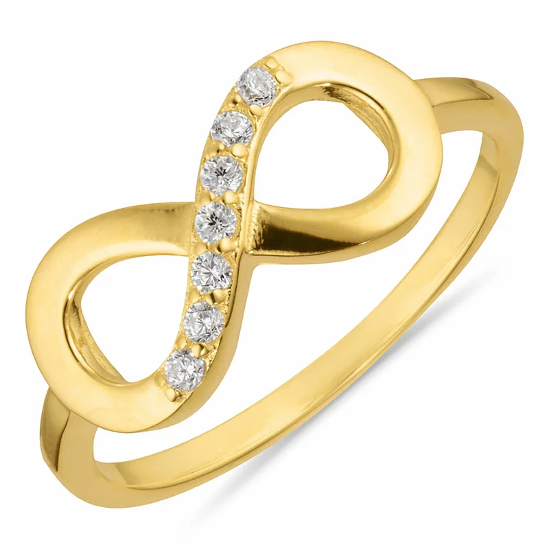 Unendlichkeitszeichen Ring aus vergoldetem Sterlingsilber - Infinity Ringe