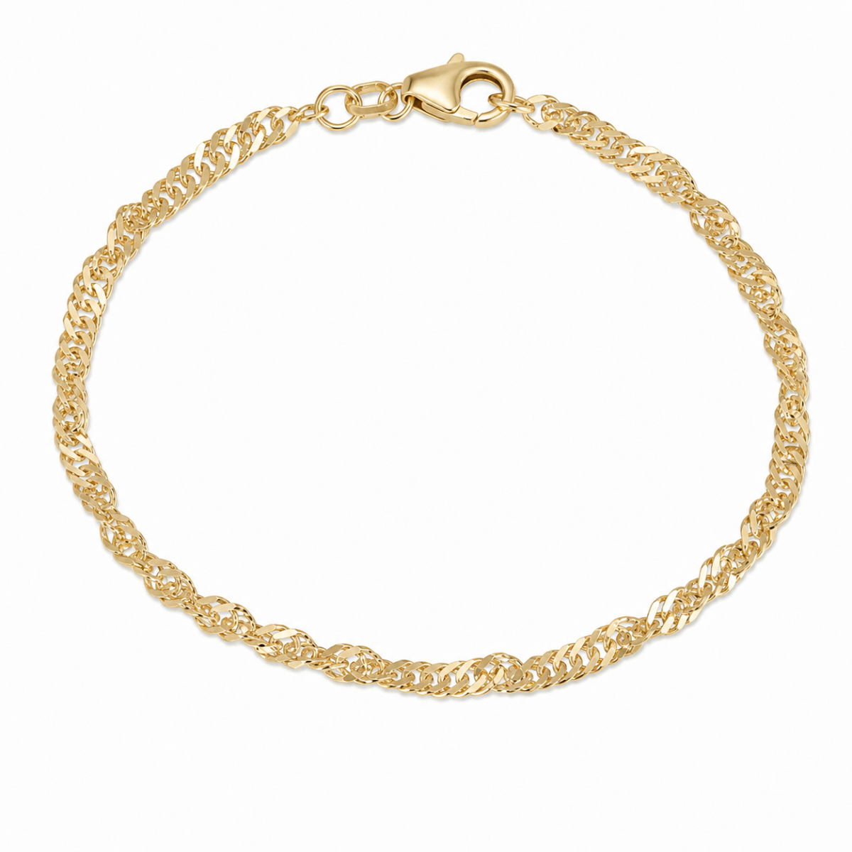 BNH Singapore Armband aus 14 Karat Gold 21,0 cm x 2,9 mm - Enge Armbänder