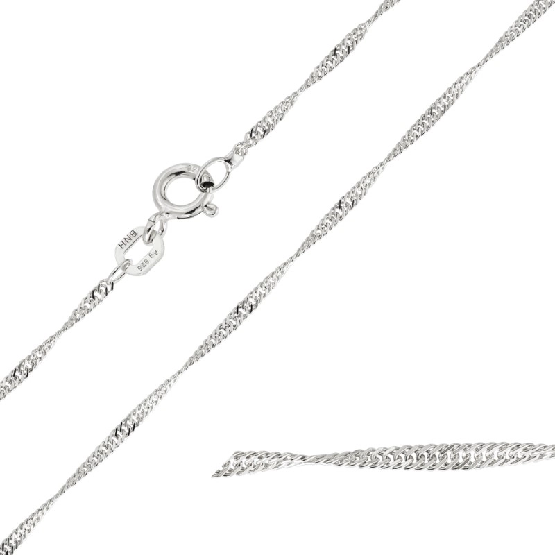 BNH Singapore Halskette aus Silber 60 cm x 1,5 mm - Singapurhalsketten