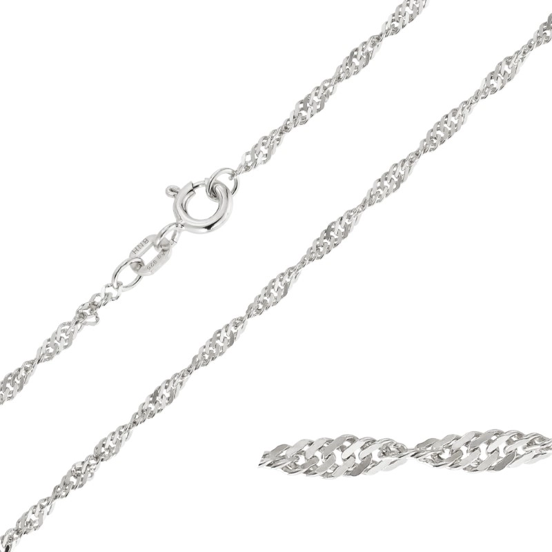 BNH Singapore Halskette aus Silber 38 cm x 2,3 mm - Singapurhalsketten