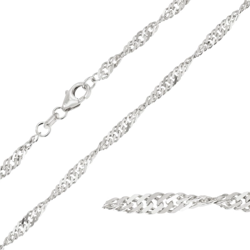 BNH Singapore Halskette aus Silber 38 cm x 2,9 mm - Singapurhalsketten