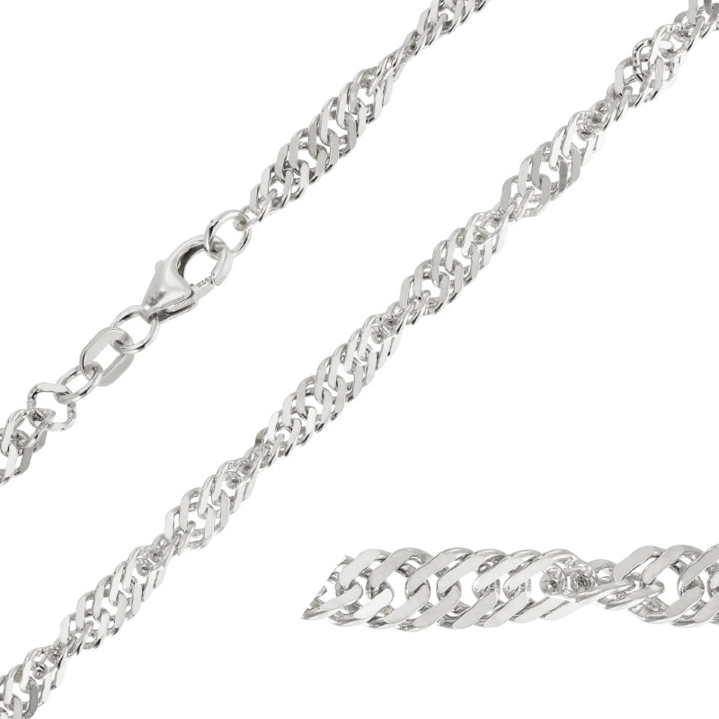 BNH Singapore Halskette aus Silber 40 cm x 3,5 mm - Singapurhalsketten