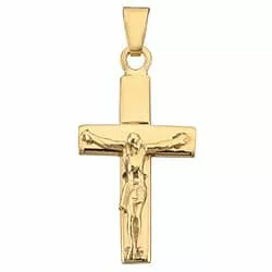 Breit Jesus Gold bnh kreuz aus 14 Karat Gold - Amoré - Jesus am Kreuz anhänger