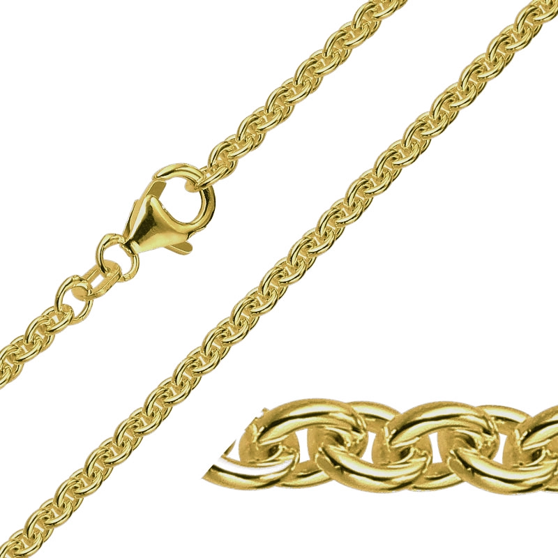 BNH Anker runden Armband aus 14 Karat Gold 21 cm x 2,0 mm - Ankerarmbänder – Tolle Armbänder in tollem Design Online