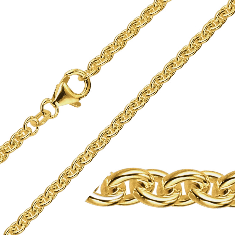 BNH Anker runden Armband aus 8 Karat Gold 21 cm x 2,7 mm - Ankerarmbänder – Tolle Armbänder in tollem Design Online
