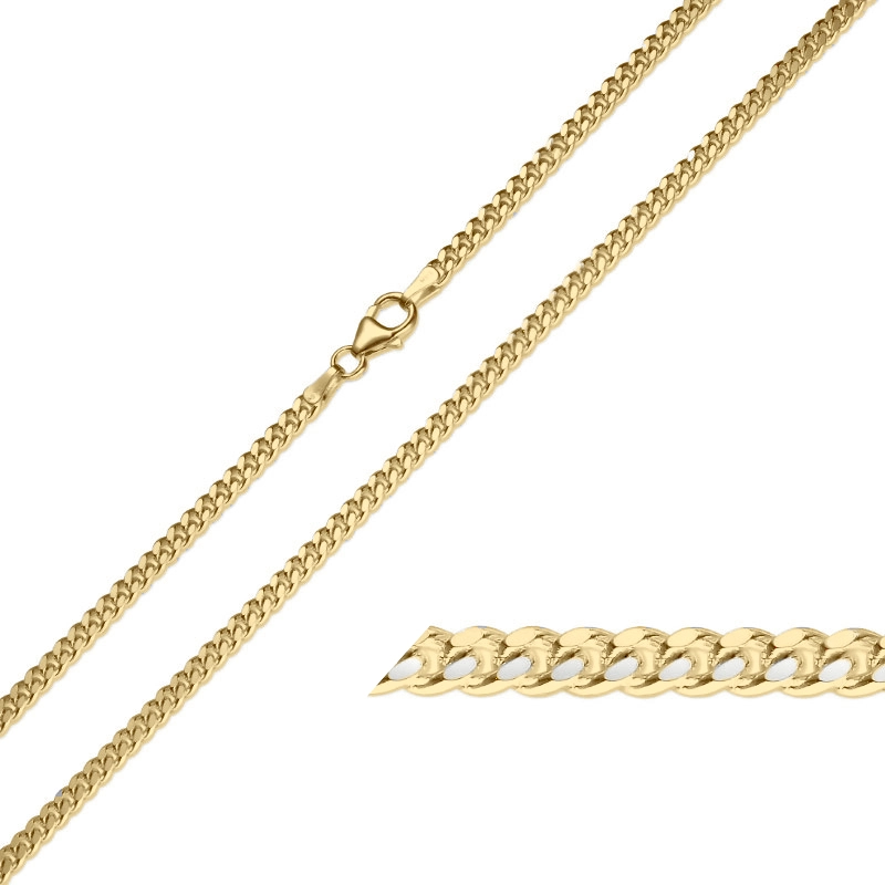 BNH Panzerhalskette aus 8 Karat Gold 42 cm x 2,4 mm - Panzerketten - Günstige Panzerketten aus Gold und Silber