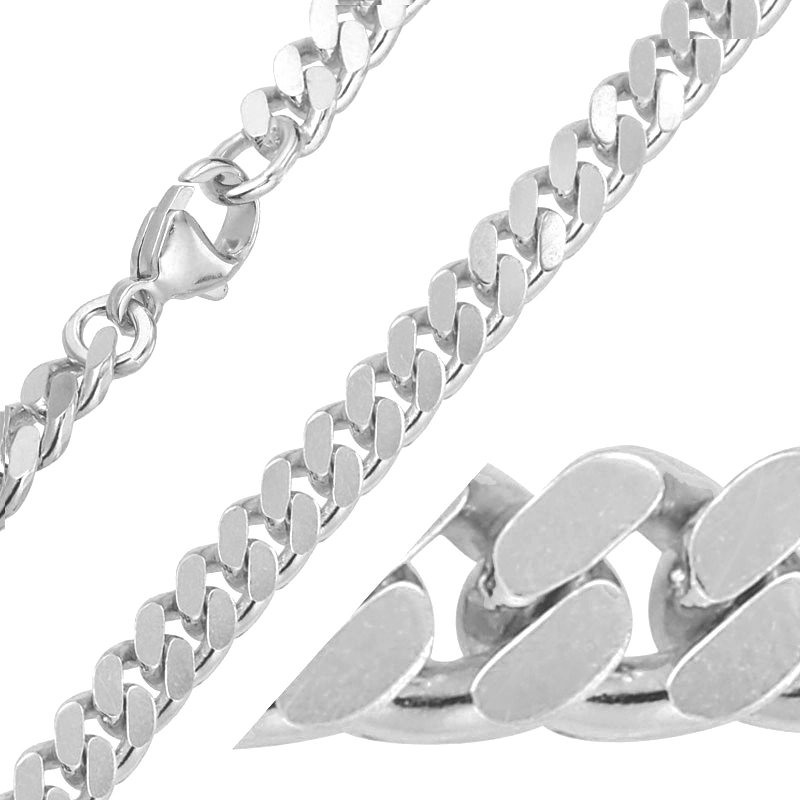 BNH Panzerhalskette aus Silber 40 cm x 6,6 mm - Panzerketten - Günstige Panzerketten aus Gold und Silber