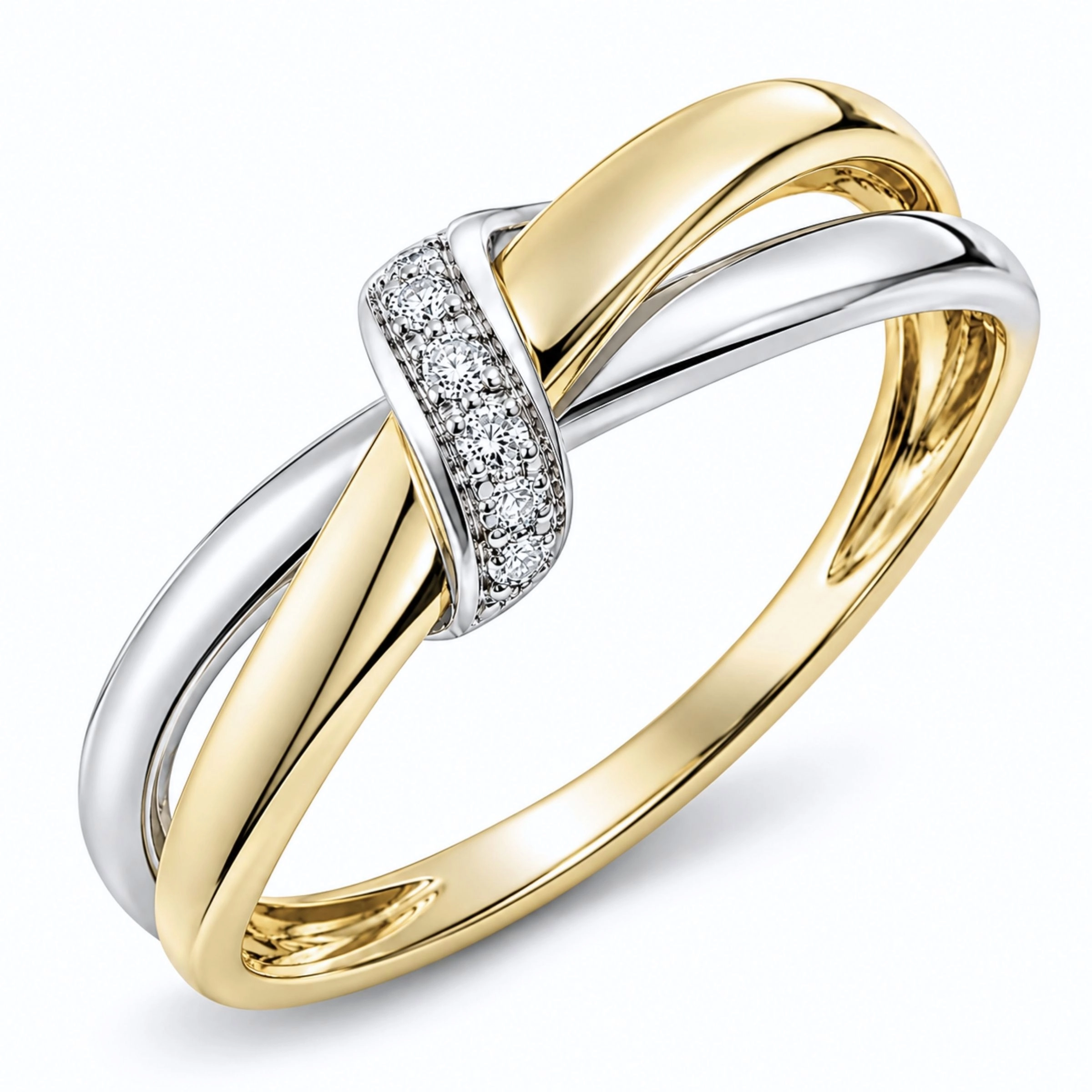 lab grown Diamant Ring in 9 Karat Gold- und Weißgold 0,03 ct - Schmuck - Günstige Schmuck online kaufen hier auf Chanti