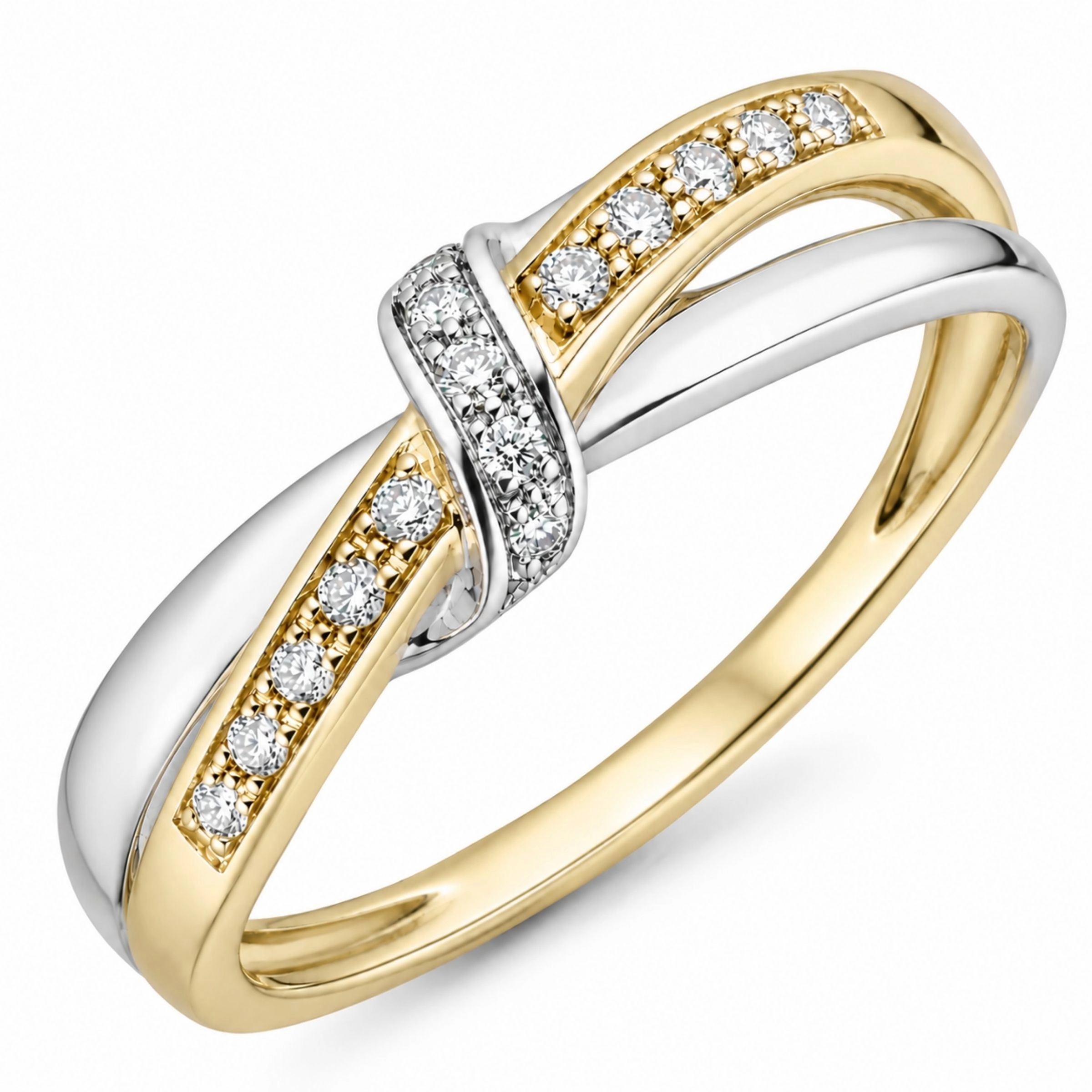 lab grown Diamant Ring in 9 Karat Gold- und Weißgold 0,10 ct - Schmuck - Günstige Schmuck online kaufen hier auf Chanti